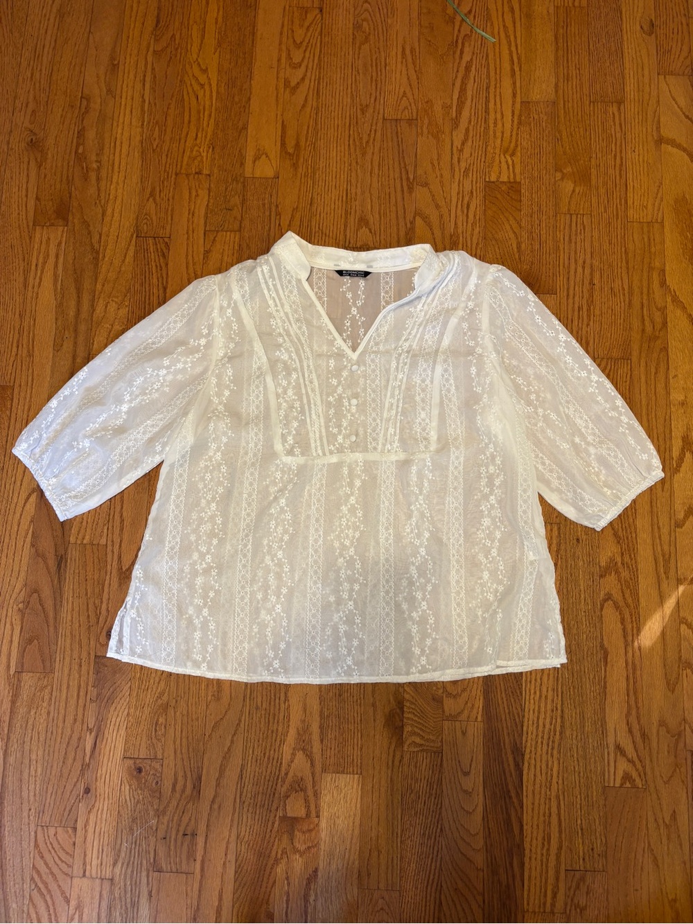 Sheer White Lace V-Neck Women’s Top
